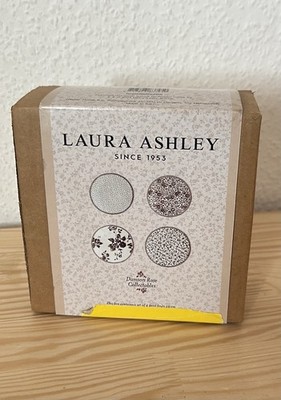 Laura Ashley Geschenkset Damson Rose Petitfour-Teller 4-teilig Ø12 Cranberry NEU