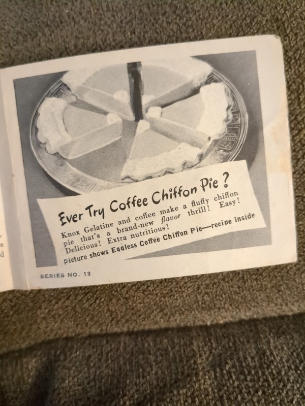 Vintage Knox Gelatine Recipe Booklet Gel Cookery Meatloaf Coffee Chiffon Pie ++