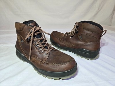 Men's Brown Leather ECCO TRACK 25 M High Gore-Tex BOOTS Sz. 13 Bison #831704