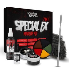 Splashes Spills-Castor Sealer, Fake Blood Spray and Tools- Makeup Kit for Adults