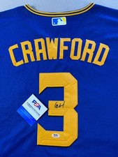 SEATTLE MARINERS- JP CRAWFORD AUTOGRAPH #3 CITY CONNECT NIKE JERSEY PSA AQ14125