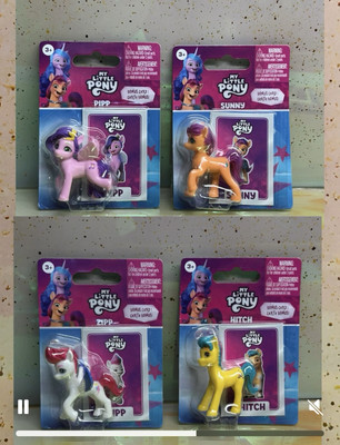 My Little Pony Micro Figures Toys /Cake Toppers 4pc Lot Zipp,Hitch,Pipp,Sun