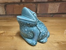 Vintage Small Turquoise Ceramic Frog AP217 - Anglia Pottery