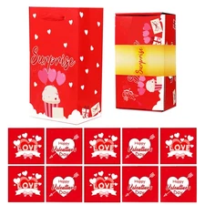 Valentines Cash Pop out Box 10X Red Envelopes Valentines Pop out Cash Box 