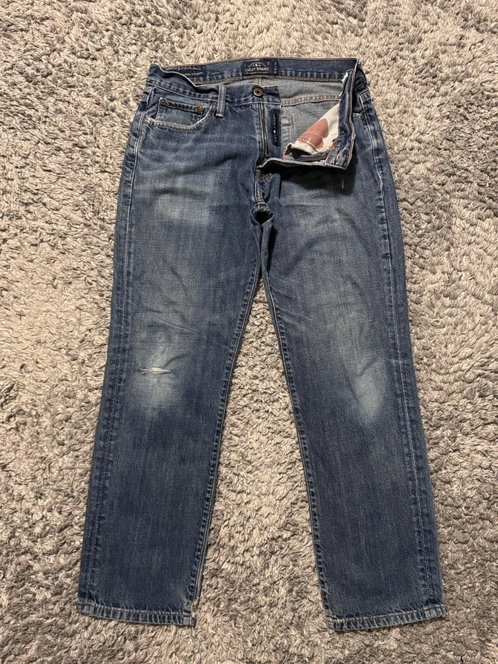 Lucky Brand Jeans Mens 32x28 221 Original Straight Mid Rise Medium Wash Blue VTG - Image 2 of 4