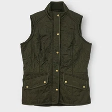 Barbour Olive Quilted Cavalry Gilet Vest Women's Size 12
