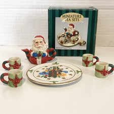Mini Tea Set-Christmas Holiday Collection- Santa Claus- 7 Pc