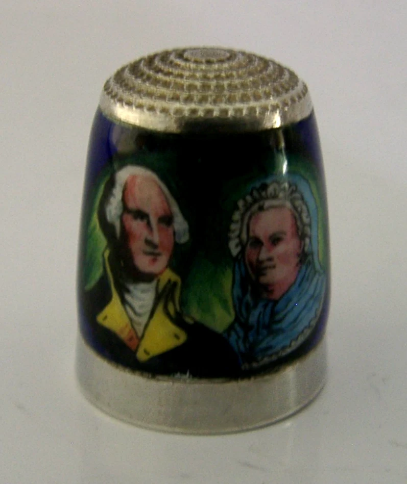 PETER SWINGLER INDEPENDENCIA AMERICANA PLATA ESTERLINA ESMALTE DEDAL COSTURA Foto 4 de 4