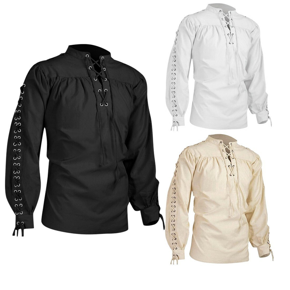 Blusa Top Camisas Para Hombre Steampunk Reino Unido Vintage Gótico Victoriano Medieval con Volantes