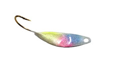 Andy's Small Gotcha Ice Jigs, TWELVE, #8 Hk, #2 Willow, Mother of Pearl #ASGJMOP