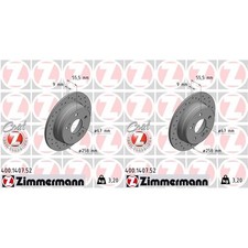 2x ZIMMERMANN SPORT Z BREMSSCHEIBEN 258mm GELOCHT HINTEN passend f&uuml;r MERCEDES 12