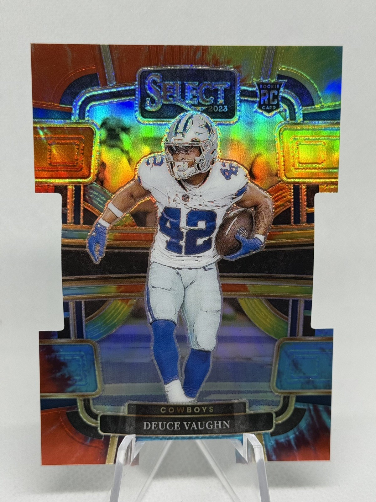 2023 Panini Select - Concourse Deuce Vaughn #28 Tie-Dye Prizm Die-Cut /25 (RC)