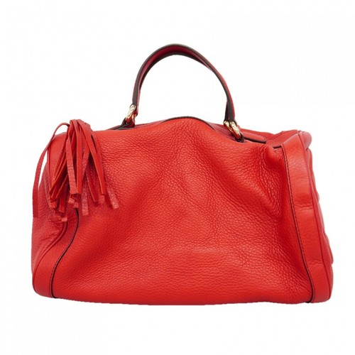 GUCCI Hand Bag Soho 282302 Leather Red Champagne Gold Hardware 933947