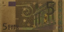 🇪🇺 EUROPEAN UNION 5 EUR Euro Gold Banknote Bill Money Fantasy Novelty Gift