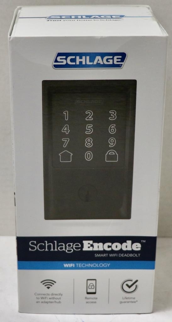 Schlage Encode Smart Wi-Fi Deadbolt Matte Black BE489WB CEN 622