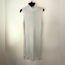 Rachel Zoe sleeveless sweater dress silver  soft quiet luxury bodycon size small