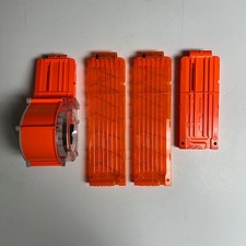 Lot of 4: Nerf Dart Ammo Cartridge 1 x 25 Drum, 2 x 18 Magazine, 1 x 12 Magazine
