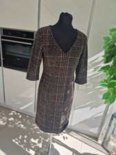 Laura Ashley Brown Tartan Vintage Dress Size 8 Very Good Condition
