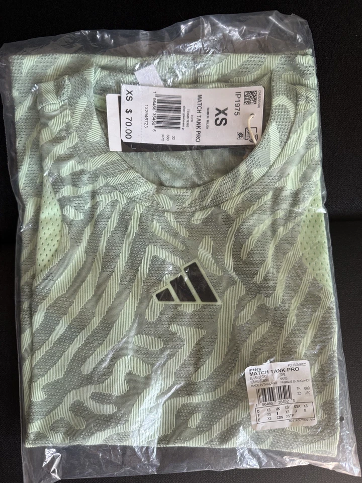 Camiseta sin mangas Adidas para mujer club de tenis verde lima talla XS nueva Foto 3 de 3