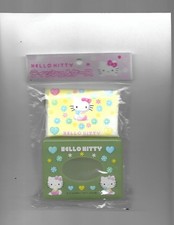 Hello Kitty Tiny Green Tissue Box With Yellow Tissues - New in Original Plastic