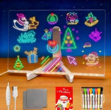 LED Drawing Board with 7-Colors,Equipped with Stand,8 Colored pens (with Eras...