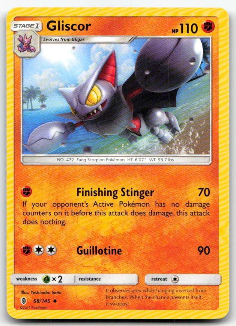 Gliscor 68/145 Uncommon Guardians Rising Pokemon Near Mint
