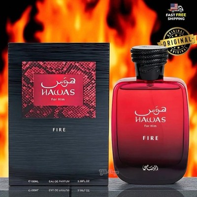 Hawas Fire For Him Eau De Parfum Spray 100ML (3.4 OZ) By Rasasi | Made In U.A.E