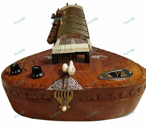 Hand Paint Tun Wood Indian Musical Brown Right Handed & Left Handed Electric Tra - Picture 17 of 21