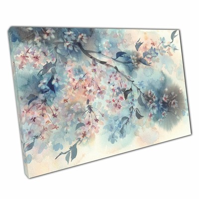 Schöner zarter weiß rosa Sakura Blume Baum abstrakt Aquarell Malerei Stil