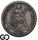 1884-S Seated Liberty Dime *Scarce San Francisco Mint* Choice XF++