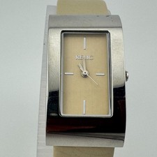 Relic Quartz Watch ZR34094 Women 30m Silver Rectangle Leather Analog New Battery