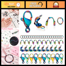 160 PCS Rainbow Stainless Steel Open Jump Rings Clasps - Jewelry Making Kit