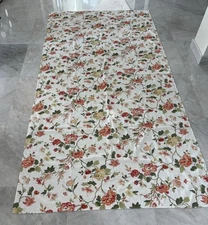 COUNTRY COTTAGE BEAUTIFUL GARDEN SPRING FLOWERS FABRIC TABLECLOTH 111” X 57.5”