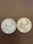TWO Canada 80% Silver 25 Cents circulated condition coins - 1941 & 1944