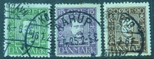 Denmark 1924 set of 3 SG 221B/223B Used cat £21.50