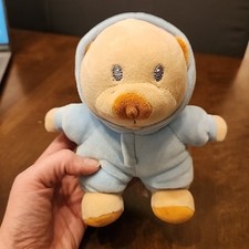 2021 Ty PJ Bear Blue Plush With Hood Stuffed Animal Toy 7" Baby