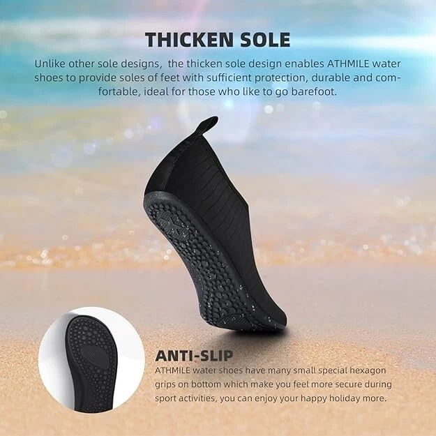 Water Shoes for Women Men - Quick-Dry Swim Beach Aqua Socks Yoga Exercise - Image 4 of 4