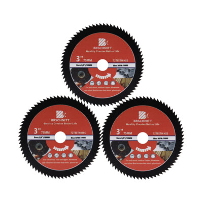 3pc Diamond Saw Blade 3inch Cutting Wheel Disc Aluminum Copper HSS Cut-off Wheel