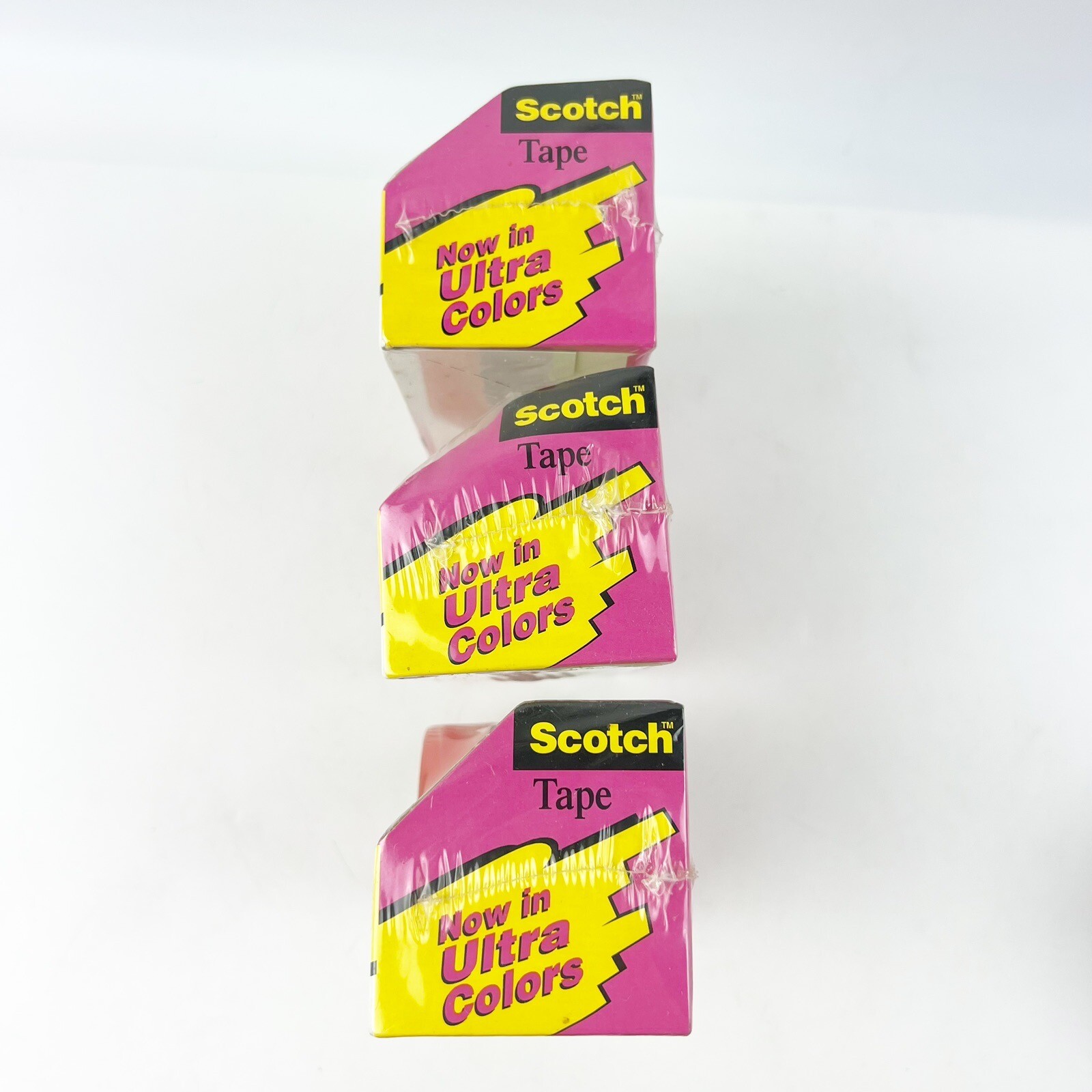 THREE New Vintage Scotch Tape Packs in Ultra Colors 3 Rolls per Pack