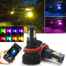 2x H16 5202 Led Muti-color Rgb Phone App Control Wireless Fog Light Bulbs 2x H16 5202 Led Muti-color Rgb Phone App Control Wireless Fog Light Bulbs
