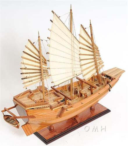 CHINESE JUNK 27" Handicrafted Wooden Model Ship - Picture 7 of 12