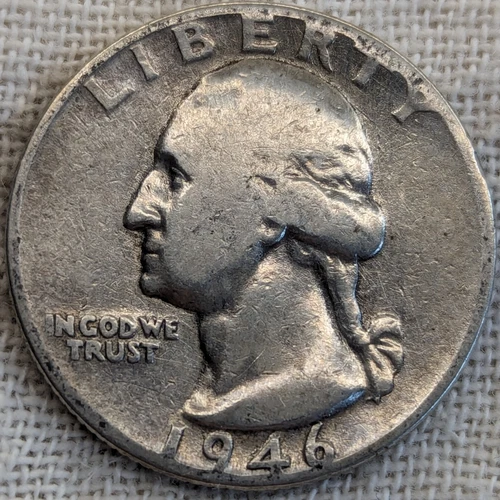 1946 Washington Quarter : Good Condition - .9 Fine Silver Coin