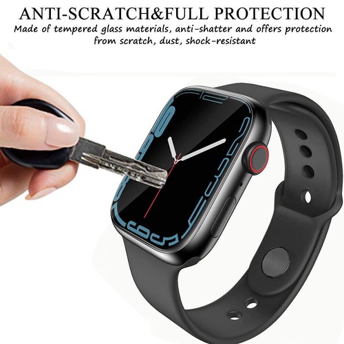 Funda protectora de vidrio templado completo 3D para Apple Watch Series 7 - Imagen 12 de 78