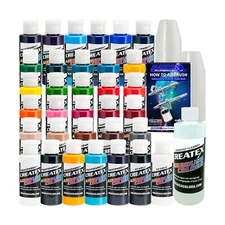 Createx Transparent 30 Airbrush Paint Colors Set