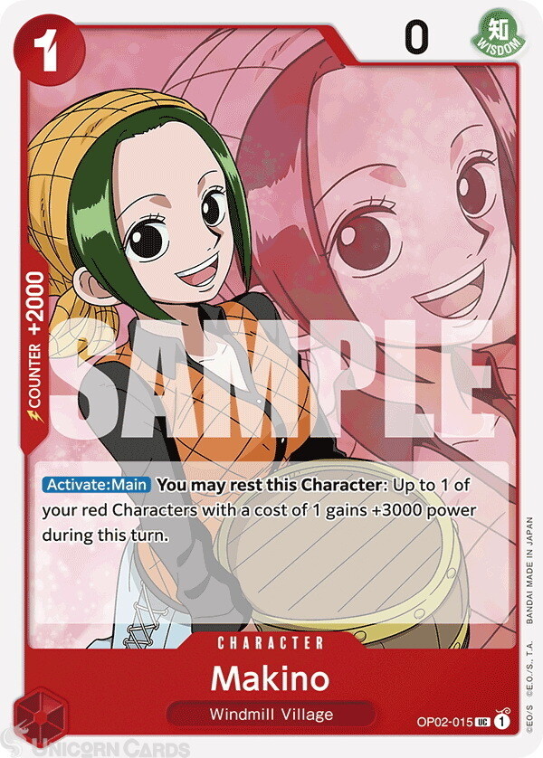 OP02-015 Makino : Uncommon English One Piece TCG Card : PRB01: One Piece Card Th