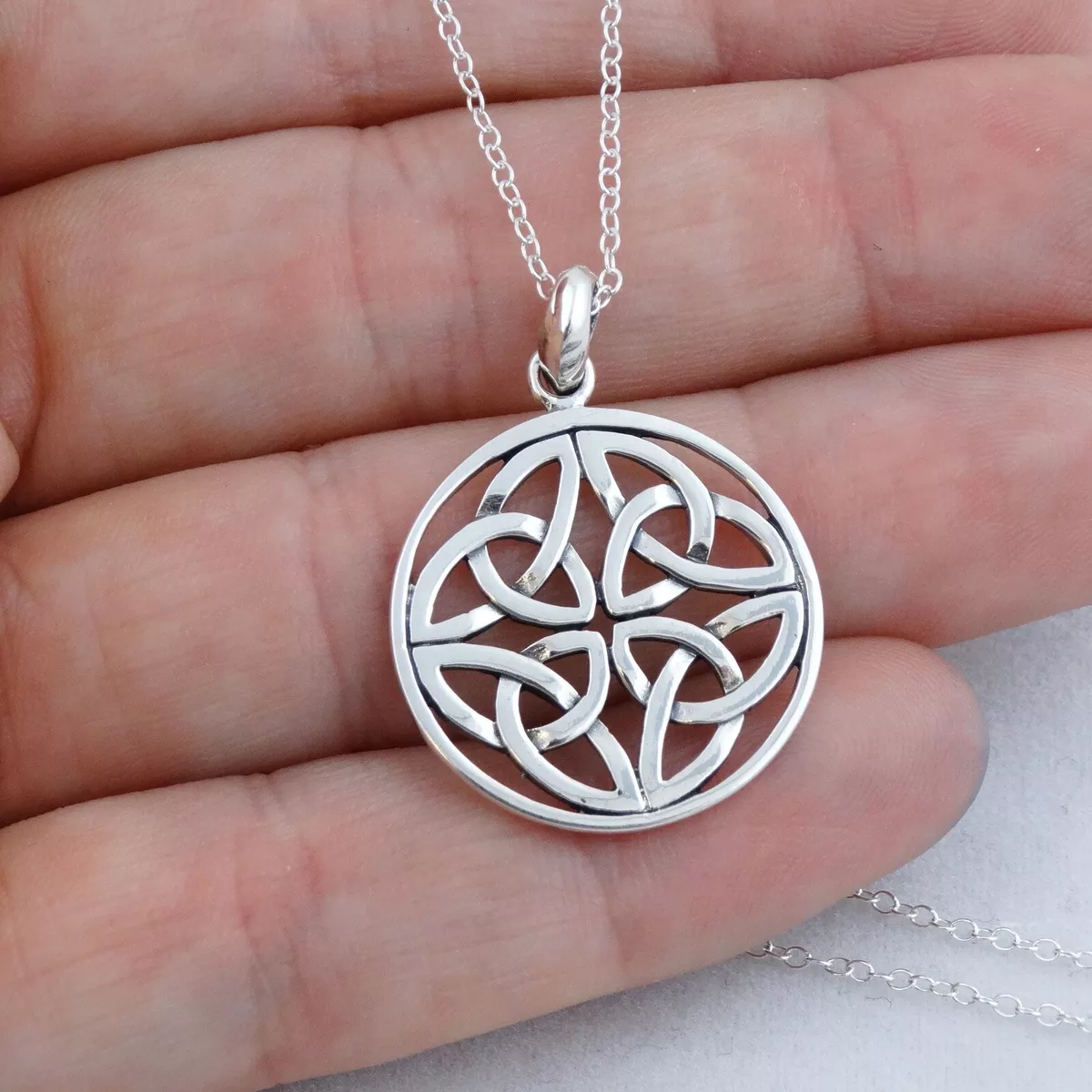 Celtic Knot Heart Necklace - 925 Sterling Silver - Irish Love Wife Gift NEW  | eBay