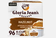 Gloria Jean's Hazelnut Coffee, Keurig K-Cup Pod, Medium Roast, 96 Count