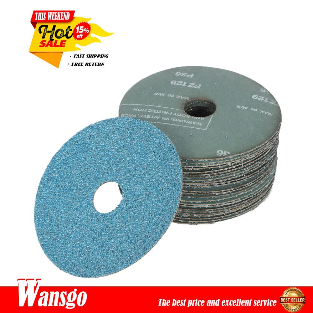 Aluminum Oxide Resin Fiber Grinding Discs – 5" X 7/8", 60 Grit, 25-Pack, For Angle Grinders