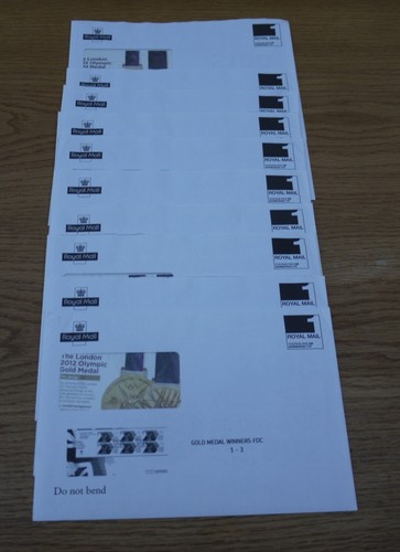 LONDON 2012 OLYMPIC GAMES - GOLD MEDAL WINNERS FDC COLLECTION - SOME ARE SIGNED - Picture 21 of 24