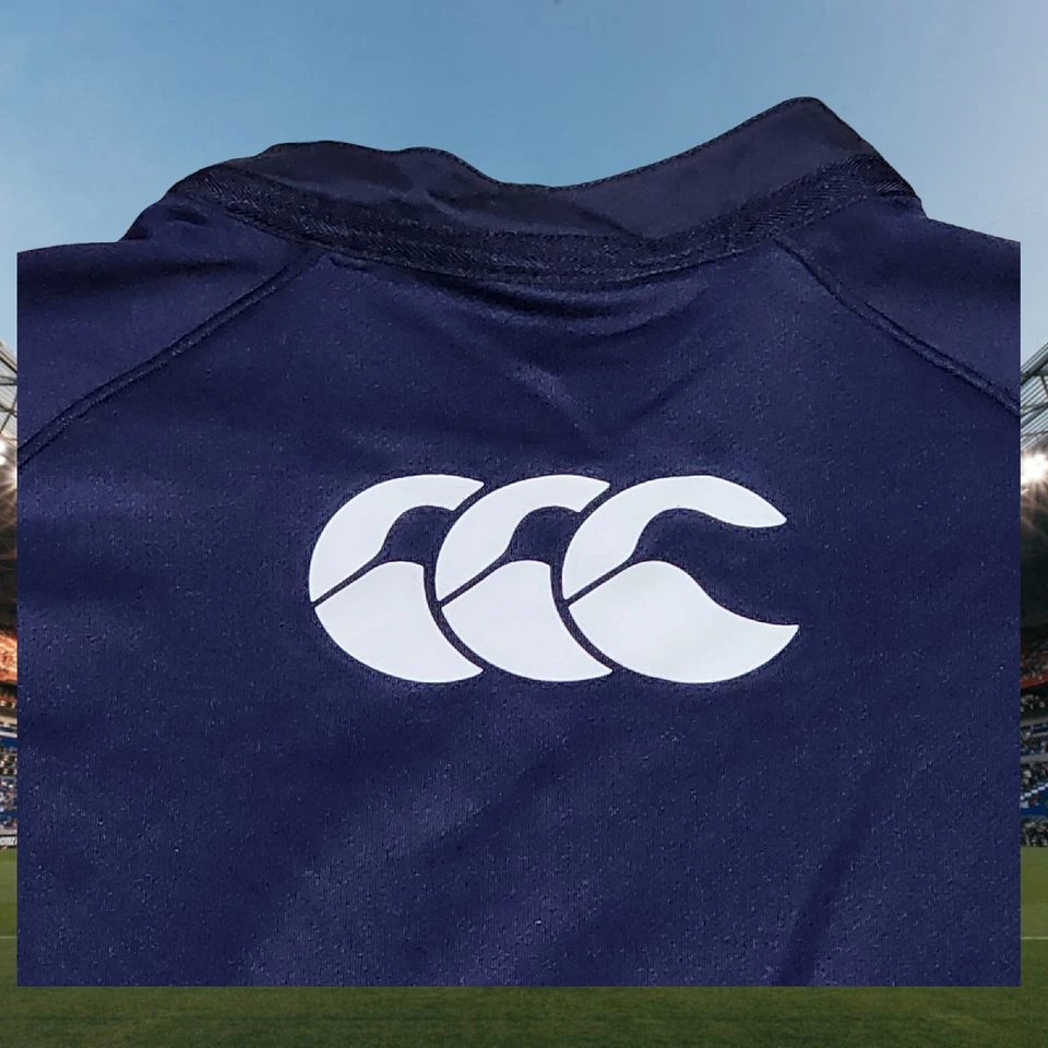 Camisa Jersey Ajustada Canterbury of New Zealand Para Hombres Azul Logo CCC Talla XL Foto 4 de 4